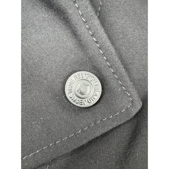 True Religion Womens S Black "Store Sample" Biker Jacket 90s Y2K Gothic Skater - Picture 5 of 14